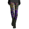 thumbnail image 2 of BOOMILK Mardi Gras Leggings for Women Trendy Print Elastic High Waisted Legging Plus Size Party Carnival Skinny Pants, 2 of 4
