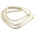 thumbnail image 3 of 10k Yellow Gold Diamond Cut Hollow Pave Cuban Chain 7mm Necklace 30 Inch, 3 of 5