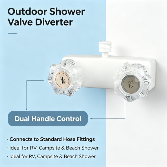 HIBIBUD RV Outdoor Shower Faucet with Handheld Shower Head,White and Clear
