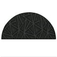 thumbnail image 1 of Furnish My Place Indoor Floor Rug - 24" x 48" Half Round, Black, Geometrical Print, Customized Area Rug for Bedrooms, Hallways, Living Rooms, 1 of 6