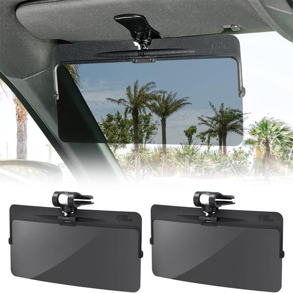 Sun Visor for Car, 2 Pack Polarized Sun Visor Extender Universal Anti-Glare Easy to Install, UV400 Car Visor Extension Protect from Glare/UV Ray/Stray Light