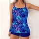 thumbnail image 4 of Trajes de baño Amzcrzy Tankini para mujer, trajes de baño, traje de baño de bikini con control de abdomen para mujer, traje de baño estampado de tres piezas dividido multicolor, L, 4 of 7
