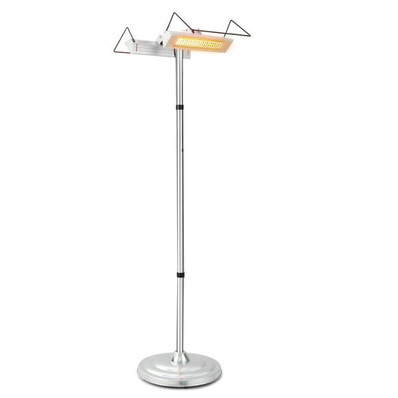 Gymax 1500W Standing Electric Heater w/ Double-sided Heating Infrared Patio Heater