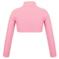 thumbnail image 2 of Venjoe Kids Girls Mock Neck Long Sleeve Athletic Sports Gymnastics Crop Top Ballet Dance Fitness T-Shirt Sportswear Pink 12, 2 of 5