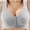 Gray, variant on Bras for Women Plus Size Front Closure No Underwire Comfort Senior Wireless Snap Closing Bras Gray 3XL(44)