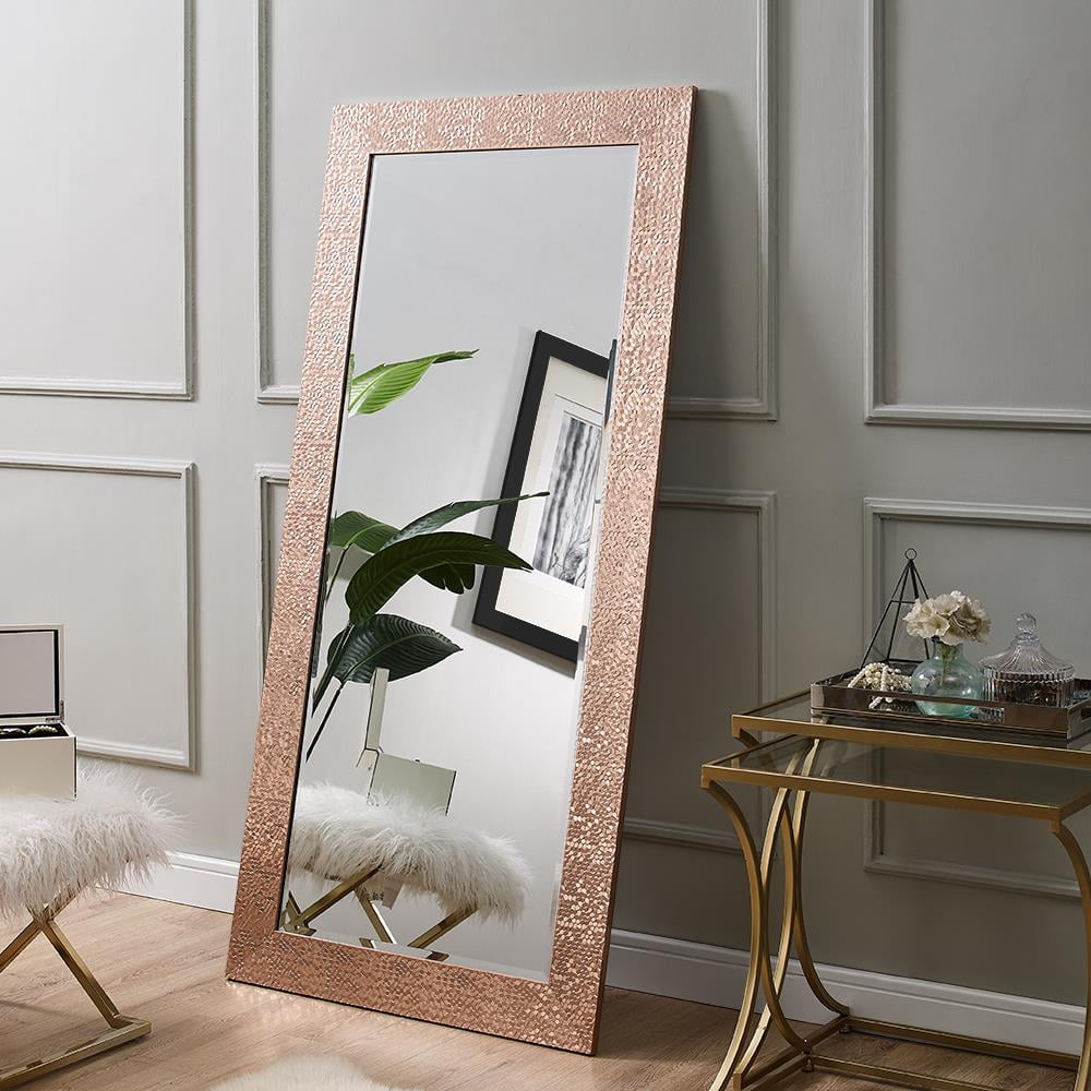 Mosaic Style Floor Mirror Rose Gold 65.5" x 31.5" by Naomi Home