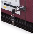 thumbnail image 6 of 48" x 36" Fabric Tack Board with Locking Sliding Glass Door, 4' x 3' Wall-Mounted Enclosed Bulletin Board for Indoor Use - Black Aluminum Frame with Maroon Fabric (FBSD43BKMR), 6 of 7