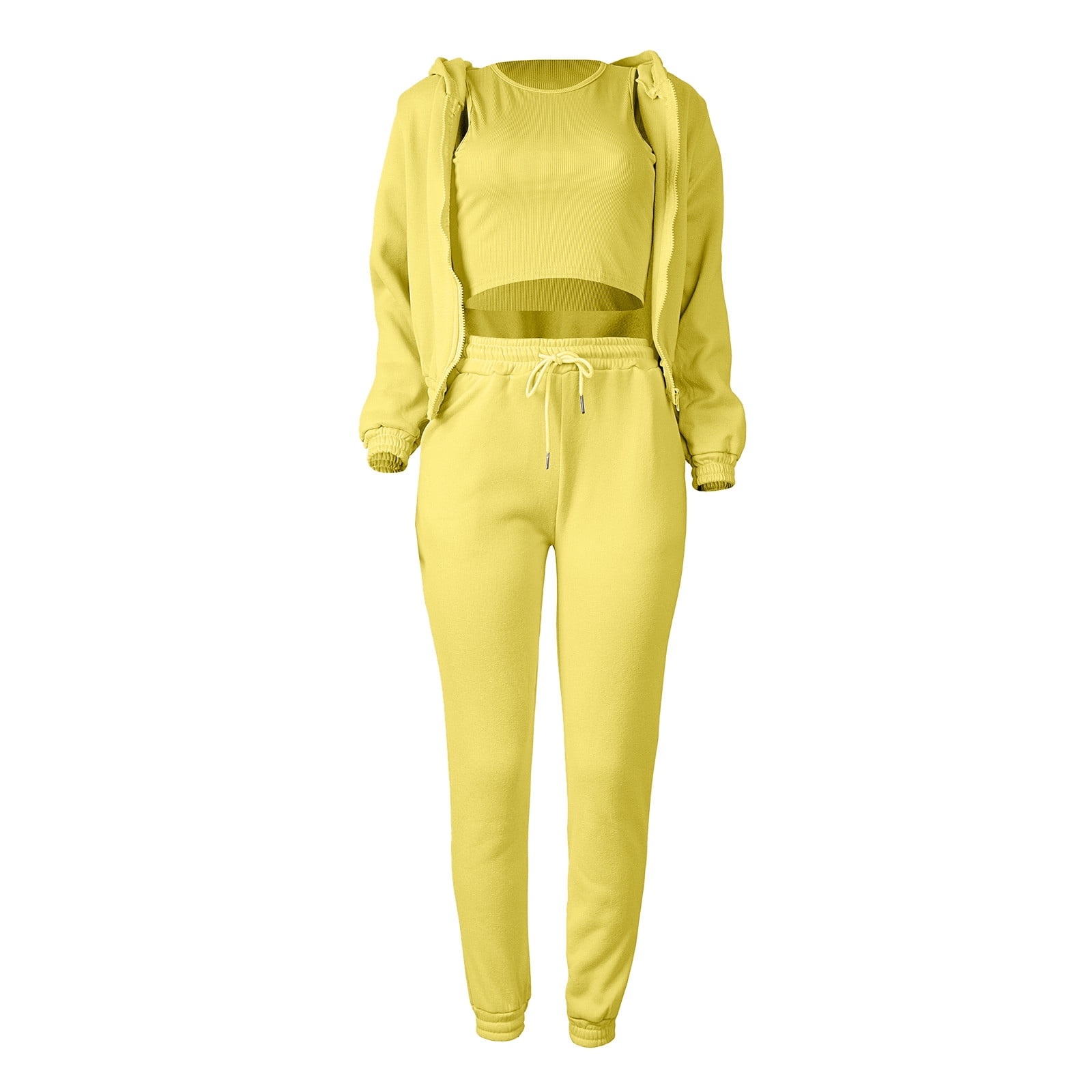 Sweatsuits for Womens 3 Piece Sports Outfits Fleece Hoodie