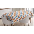 thumbnail image 1 of Flower Tablecloth, Pastel Blossom Leaf Summer Petals Flourishing Shabby Vibrant, Rectangle Satin Table Cover Accent for Dining Room and Kitchen, 60" X 84", Pale Orange Cobalt Blue, by Ambesonne, 1 of 2