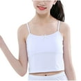 thumbnail image 2 of Antinious Kids Girls Stretchy Bralette Designed for Casual And Lightweight,Girls Sports Bras for Unparalleled ,Kids Girls Solid Color Underwear Girls Camisole Mid Length Bra,White,L, 2 of 3