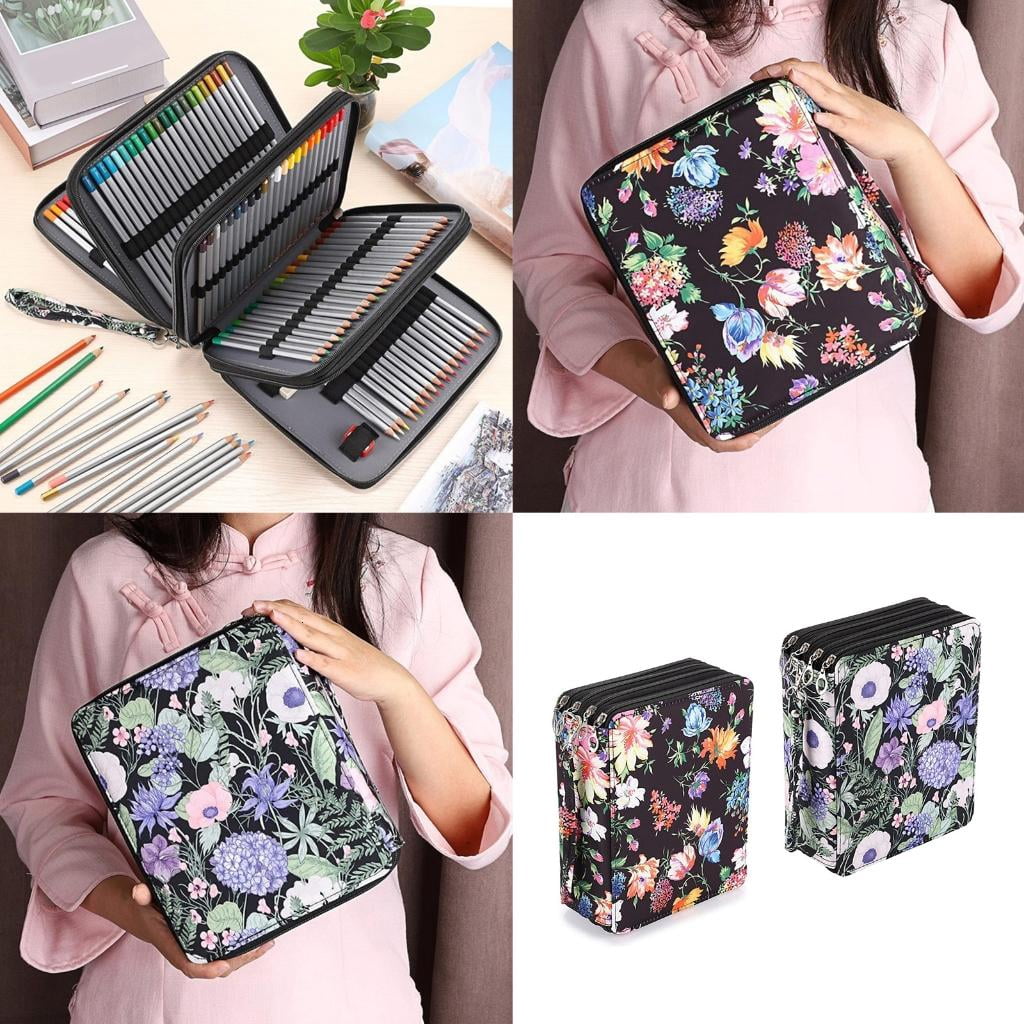 Giaone 168 Slots Colored Pencil Bag With Handle Travel Colored Pencil Case