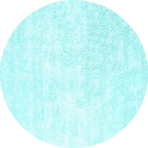 Ahgly Company Indoor Round Solid Light Blue Modern Area Rugs, 4' Round