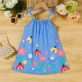 thumbnail image 5 of Girl Dresses Sleeveless Cartoon Ladybug Print Suspenders Dress Girls Dress Blue 9-12 Months, 5 of 6