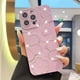 thumbnail image 3 of Funda transparente con diseño de flores y diamantes con baño de purpurina para iPhone 16, 15 Pro Max, 14, 13, 12 y 11, funda de silicona suave a prueba de golpes con brillantes diamantes de imitación, 3 of 5