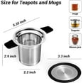 thumbnail image 2 of Infusor Té Acero Inoxidable 304 Malla Fina Asas Silicona Tapa Tazas Teteras Hojas Sueltas Café, 2 of 5