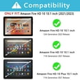 thumbnail image 2 of XZAMB Case with Keyboard for Kindle Fire HD 10&10 Plus (2021&2023) 10.1 inch,7 Color Rainbow Backlit Detachable Keyboard Magnetic Case with Pen Slot for HD 10 11th/13th Gen-Black, 2 of 8