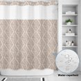 thumbnail image 2 of No Hook Shower Curtain, Brown Shower Curtains for Bathroom with See Through Top Window, Modern Abstract Art Farmhouse Waterproof & Washable Bath Curtain 66"x72", 2 of 9