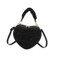 thumbnail image 2 of Bolso bandolera informal con forma de corazón, de poliuretano, moderno y casual, para chicas, señoras y mujeres. Negro, 2 of 9