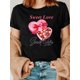 thumbnail image 1 of 1pc Women's Casual T-Shirt with Sweet Love Heart & Chocolate Gift Box Print, Short Sleeve, Round Neck, Breathable Knit Fabric, Loose Fit for Spring/Summer, 1 of 8