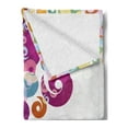 thumbnail image 2 of Modern Art Soft Flannel Fleece Throw Blanket, Digital Whirlwind Textured Vortex Concentric Spirals Abstract Artwork, Cozy Plush for Indoor and Outdoor Use, 50" x 70", Multicolor, by Ambesonne, 2 of 5