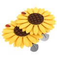 thumbnail image 4 of 2 clips para cortinas con diseño de girasol, correas para sujetar cortinas y hebillas (amarillo), 4 of 5