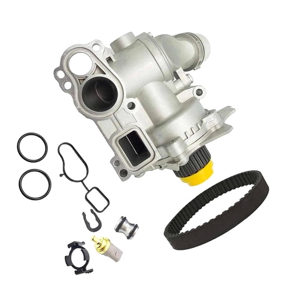 Bomba de agua de aluminio,Bomba de agua de aluminio con correa 06H121026,Conjunto de bomba de agua con motor eléctrico de aluminio,Bomba de agua con termostato Reemplaza el motor,Bomba de agua