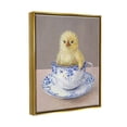 thumbnail image 3 of Stupell Industries Baby Chick Ornate Teacup Mug Painting Metallic Gold Floating Framed Canvas Print Wall Art, Design by Kamdon Kreations, 3 of 6