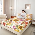 thumbnail image 4 of Castle Fairy Cartoon Mushroom 3pcs Twin Sheet Sets,Vintage Flower Twin Fitted Sheet,Spring Garden Breathable Flat Sheet,Breathable Botanical Home Decor, 4 of 7