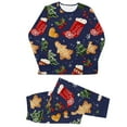 thumbnail image 3 of Odeerbi Christmas Pajamas for Family Holiday Long Sleeve Family Christmas Pajamas Matching Sets Toddler Parent Child Printed Loungewear Set Two-Piece Sleepwear Xmas PJs Set Black, 3 of 8