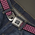 thumbnail image 2 of Buckle-Down Belt, Seatbelt Buckle Belt, Mini Hearts Black Pink, 34 to 52 Inches, 2 of 9