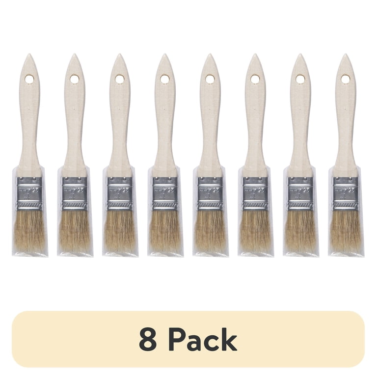 Natural Bristle Flat Chip Paint Brush, 1-Inch, 8-Pack photo 1