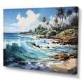 thumbnail image 2 of Designart "Turquoise Tropics With Palm Tree" Palms & Palm Trees Canvas Art Print, 2 of 7