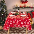thumbnail image 3 of UMINEUX Christmas Tablecloth with Flannel Backing, Waterproof Wipeable Vinyl Rectangle Table Cover for Xmas Parties/Wedding/Holiday/Decoration Use - Heavy Duty Table Cover(60x84 Inch, Elk), 3 of 7