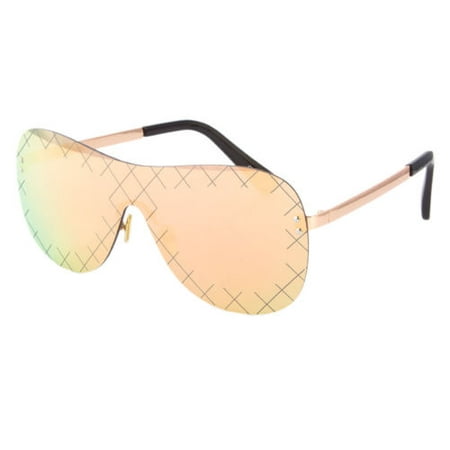 Large Shield Aviator Oversized Mirrored Sunglasses Women Fashion Reflective Lens