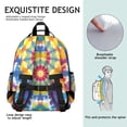 thumbnail image 5 of Colorful Rainbow Tie Dye Spiral Pattern Backpack for School,Cute School Bag,Schoolbag with Adjustable Shoulder Straps & Padded Back,15.25"x11.5"x5.25", 5 of 5