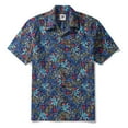 thumbnail image 6 of Men's Hawaiian Shirt Short Sleeve Camp Collar 100% Cotton Blue Aloha TALAVERA BOUQUET By Lori Anne McKague, 6 of 8