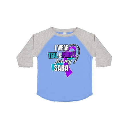 

Inktastic Suicide Prevention I Wear Teal and Purple for My Saba Gift Toddler Boy or Toddler Girl T-Shirt