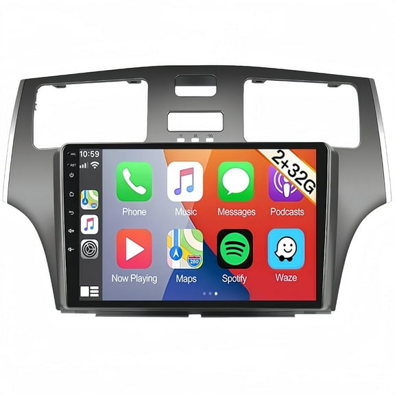 Guwzn Car Stereo Radio for Lexus ES300 ES330 2001-2006 9" Touchscreen 2 32G Vehicle GPS Navigation Wireless CarPlay Android Auto