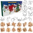 thumbnail image 1 of Calendario de Adviento CJXSHHAMZ, rompecabezas de metal y madera de 24 días, 1 of 8