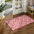 thumbnail image 3 of TOWN & COUNTRY EVERYDAY Walker Modern Stripe Everwash® Washable Multi-Use Decorative Rug, Tufted Kitchen Rug, Low-Profile Door Mat, Bedroom Rug and Bath Rug with Non-Slip Backing, Red, 24"x40", 3 of 11