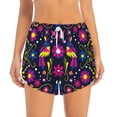 thumbnail image 3 of Uemuo Colorful Mexican Pattern Women's Athletic Shorts High Waisted Running Shorts with Liner Pockets Gym Elastic Workout Shorts-X-Large, 3 of 9