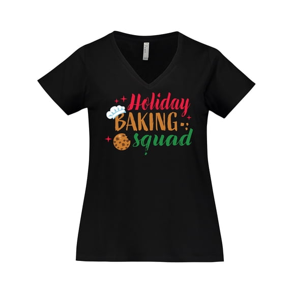 Inktastic Christmas Holiday Baking Squad Women's Plus Size V-Neck T-Shirt
