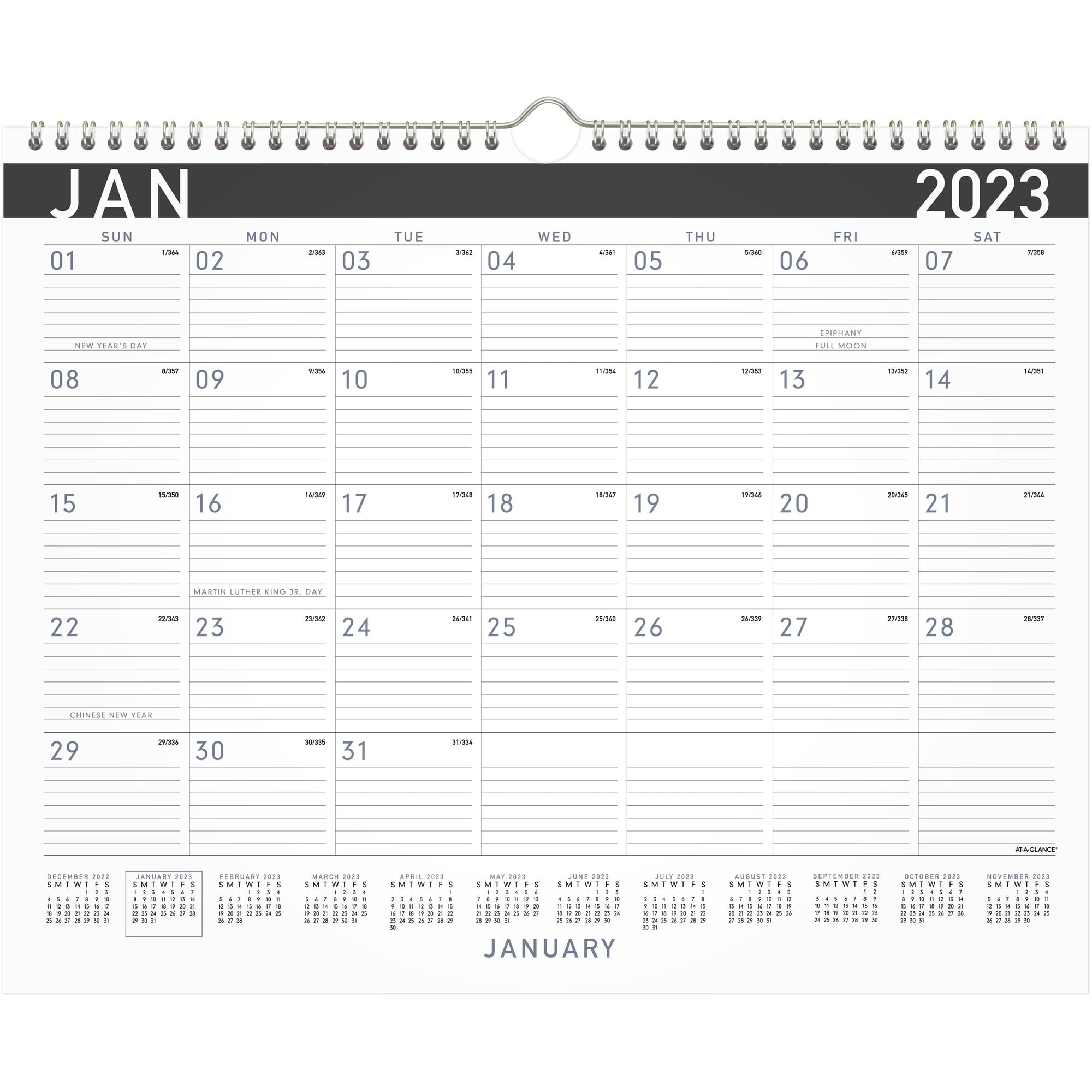 AT A GLANCE Contemporary 2023 Monthly Wall Calendar Medium 15 X 12 