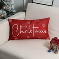 thumbnail image 3 of Christmas Pillow Covers 12x20 Inch Merry Christmas Decorations Red Lumbar Pillow Covers Believe Winter Holiday Decor Linen Pillowcase for Sofa Couch Home Decor (12 x 20 Inch, Color A), 3 of 6