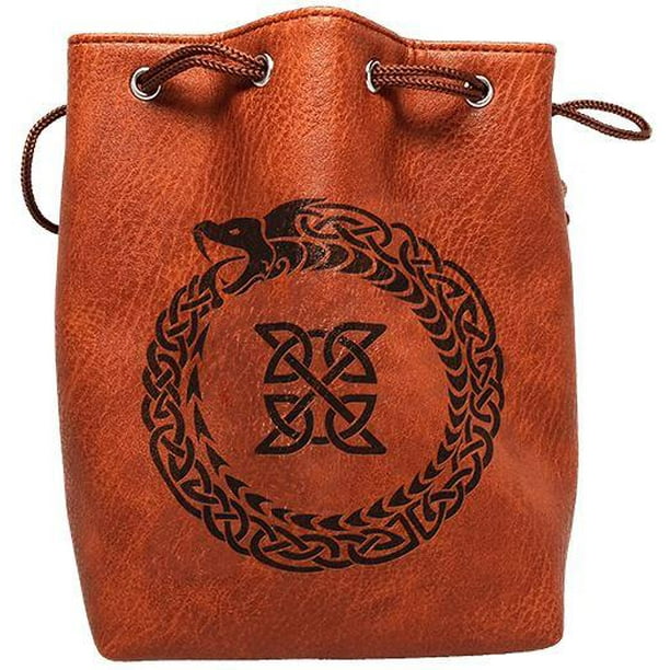 Brown Leather Dice Bag Ouroboros New Condition Com - Leather Dice Bag Brown Leather Dice Bag Ouroboros New Condition Com - Leather Dice Bag