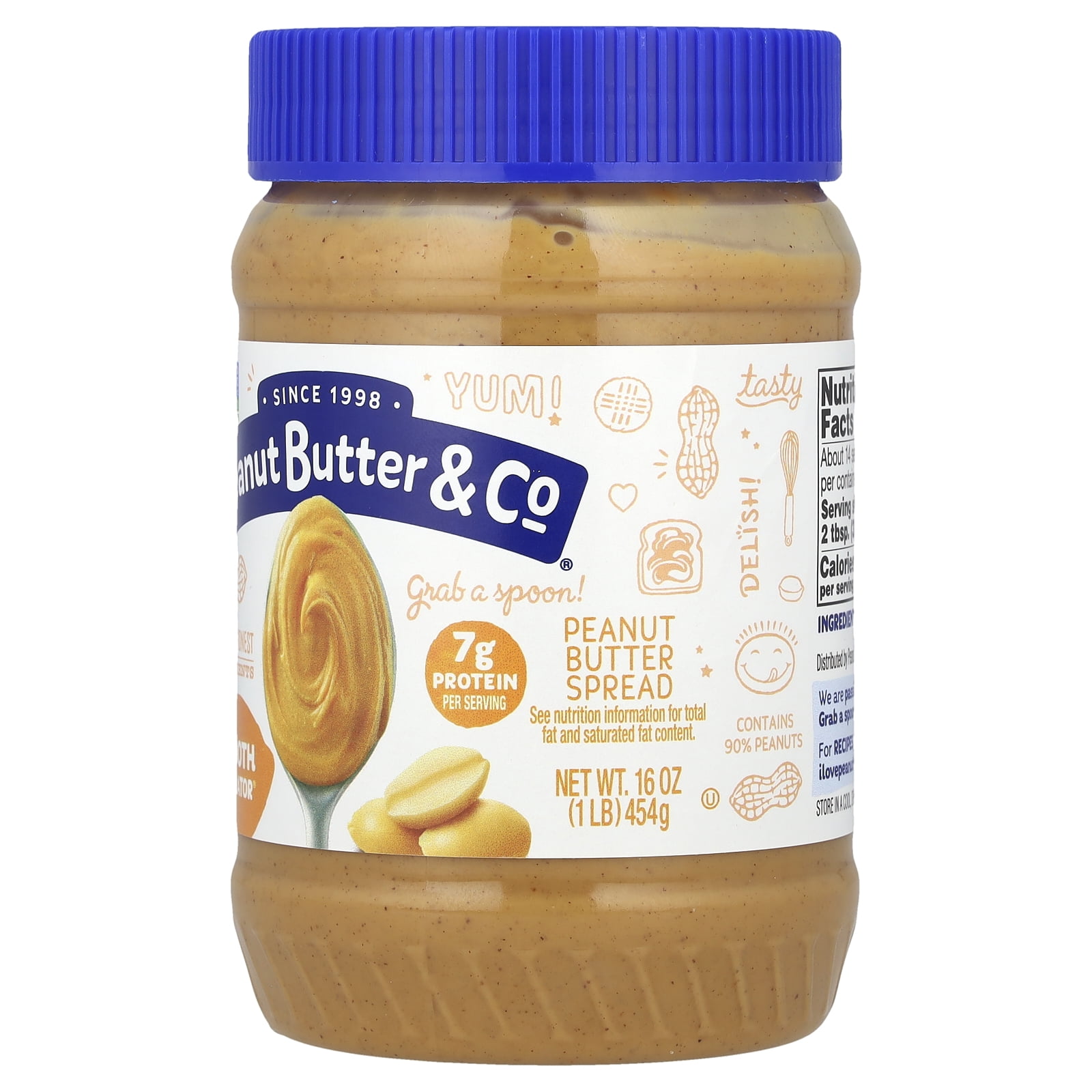 (3 pack) Peanut Butter & Co, Smooth Operator, Gluten Free Peanut Butter Spread, 6g Protein, 16 oz