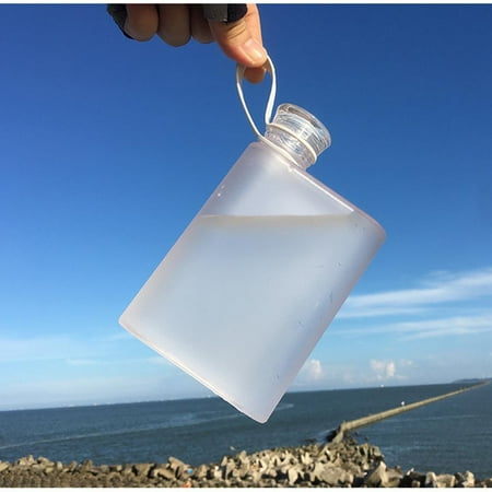 

Njoeus Water Bottle Book Portable Paper Pad A5 Frosting Water Bottle Flat Drinks Cup