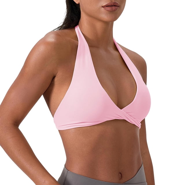 Women's Solid Color Four Rows Adjustable Wireless Bra Seamless Back Shaping and Breast Collection Yoga Sports Bras for Women