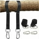 thumbnail image 1 of Gancho de mosquetón para barra de puerta, barra de dominadas para hamaca/barra de gimnasio, kit colgante para hamaca colgante, silla de bebé y columpio de patio (negro 150X5cm) -Fontainebleau, 1 of 5
