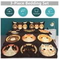 thumbnail image 5 of 3 Pcs Soft Bedding Set, Includes 1 Duvet Cover with Zipper And 2 Pillow,Shams Cartoon Cute Cat King(102"×90"), 5 of 8